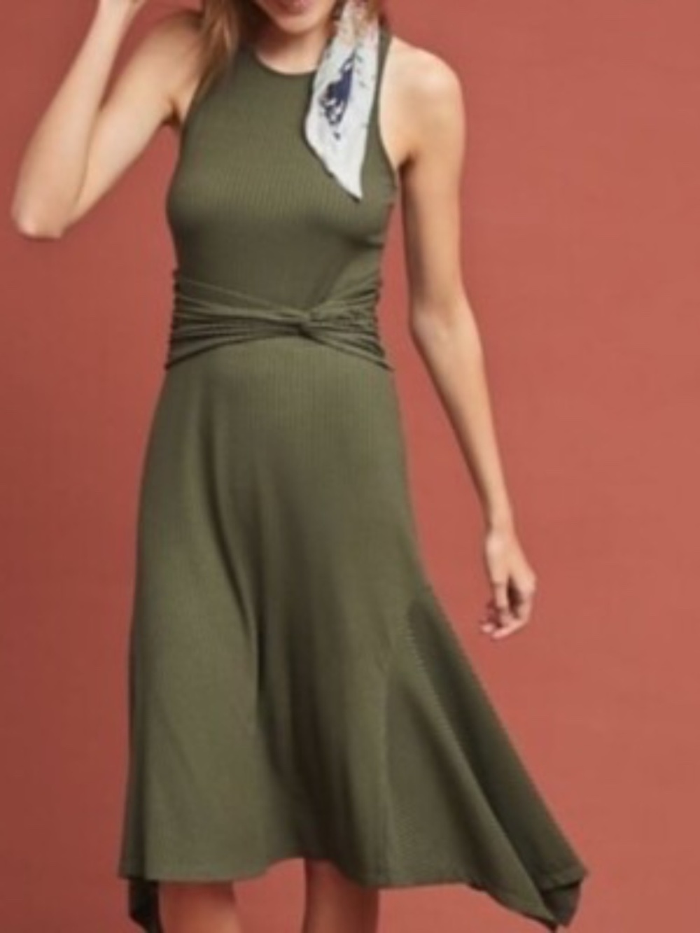 NWT Anthropologie Moss Green Ribbed Kingsolver
